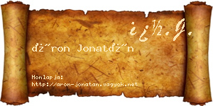Áron Jonatán névjegykártya
